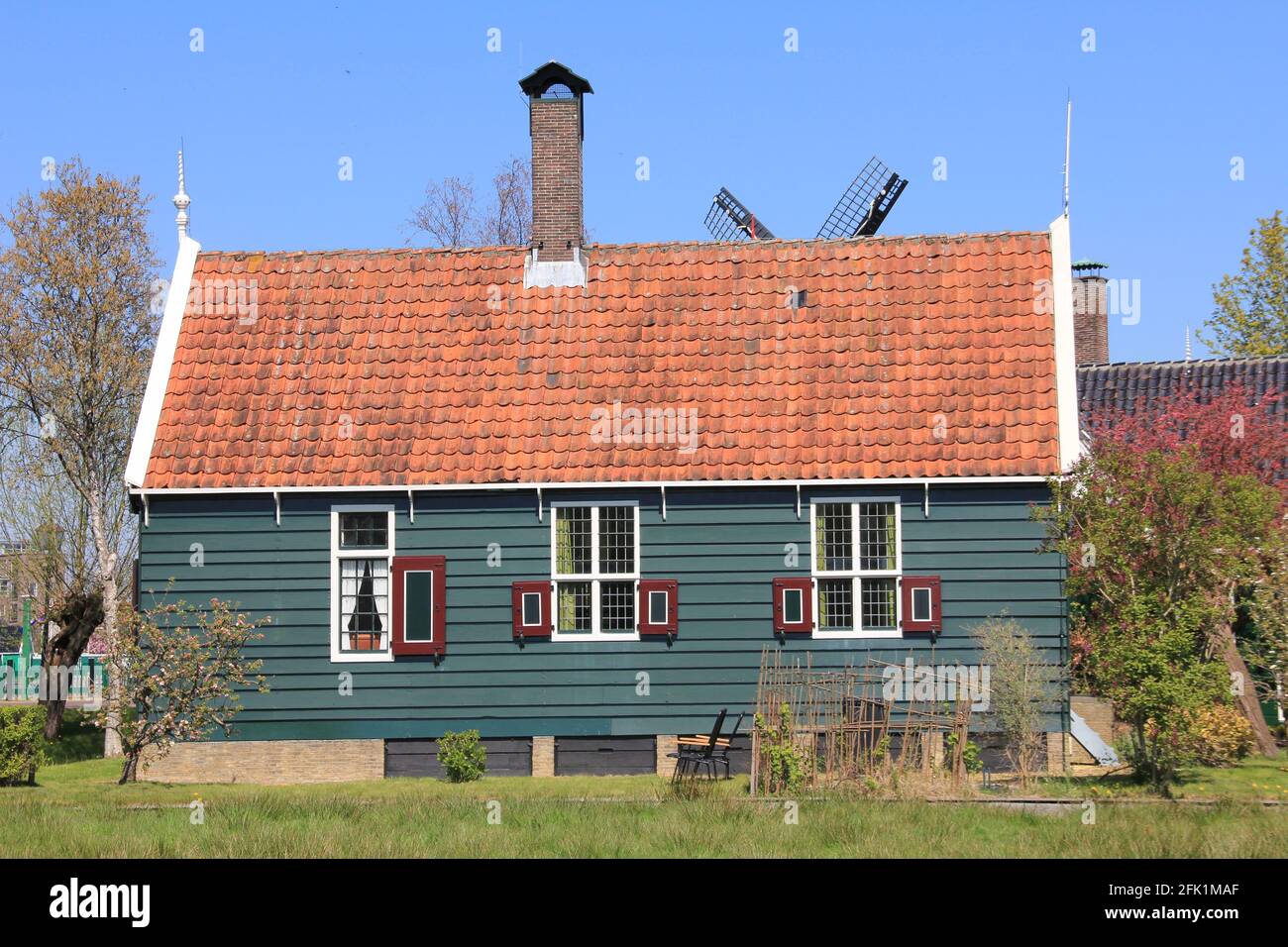 Zaanse Schans in the Netherlands Stock Photo