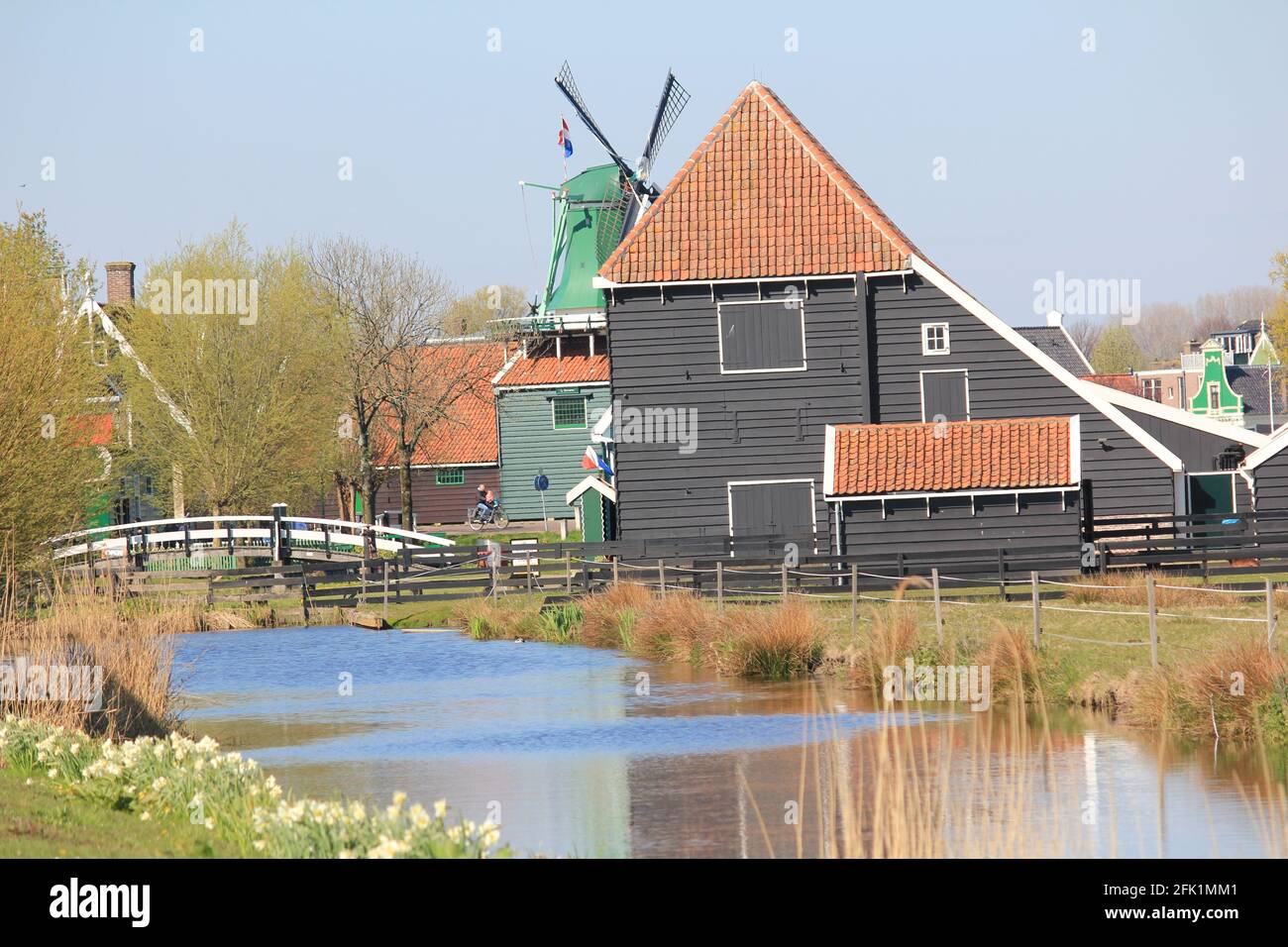 Zaanse Schans in the Netherlands Stock Photo