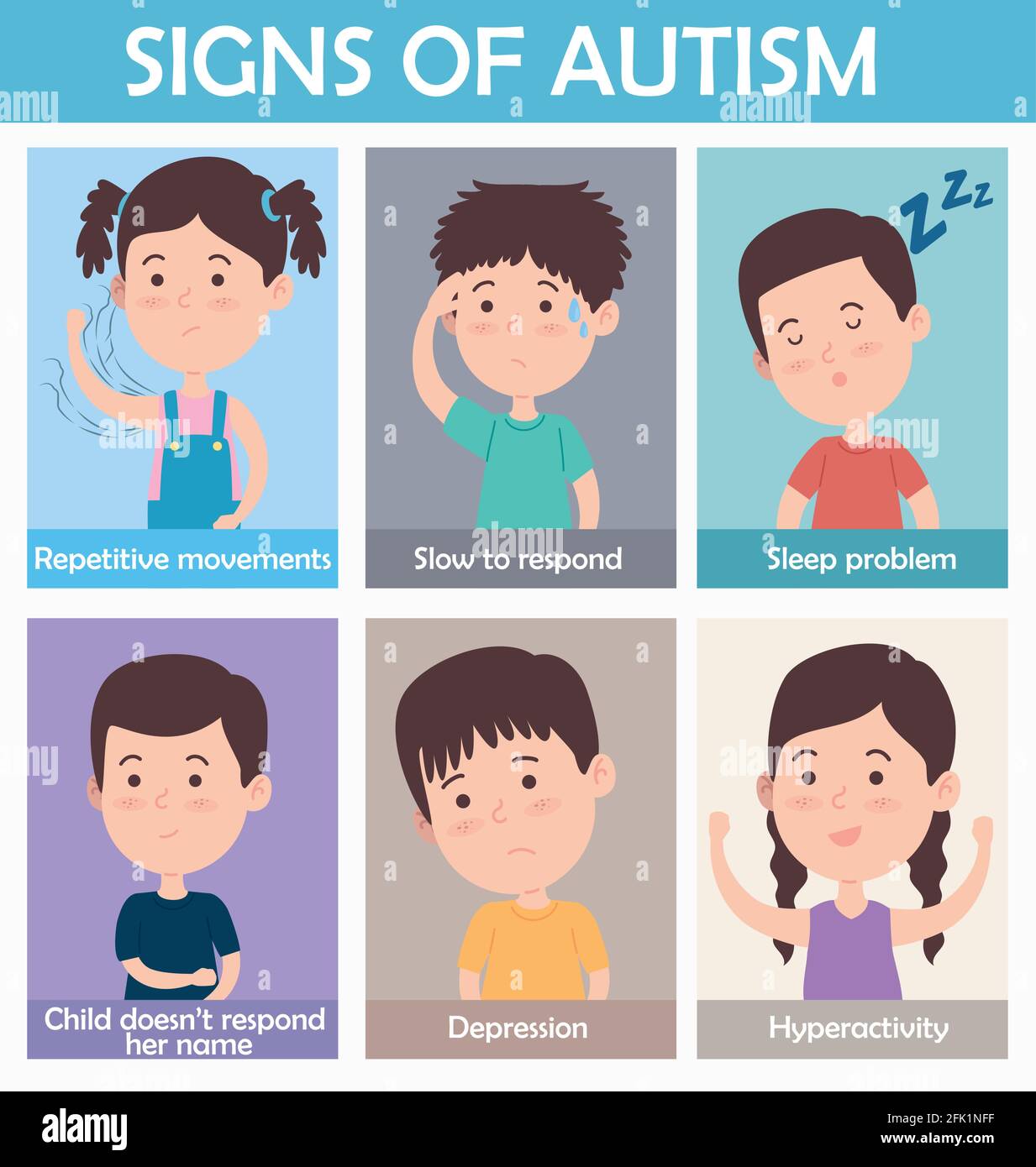 six autistic kids Stock Vector Image & Art - Alamy