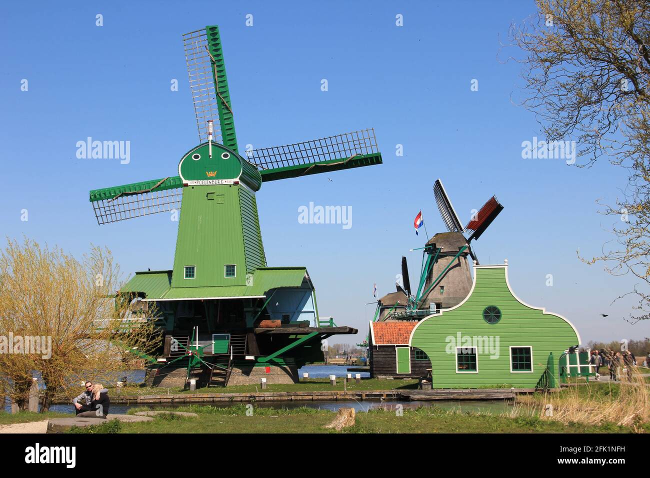 Zaanse Schans in the Netherlands Stock Photo