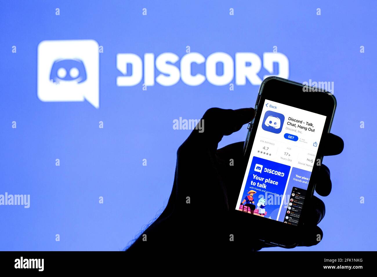 Discord Application Screen In this photo illustration a Discord app in App Store seen displayed on ...