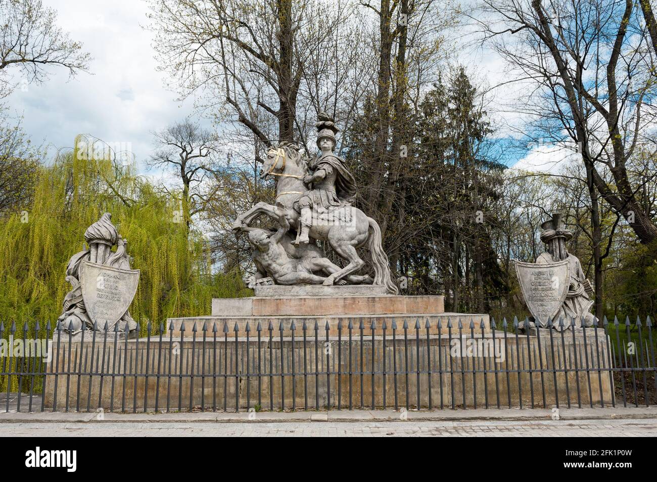 Monument to Jan III Sobieski, Royal Baths Park, Warsaw, Poland Stock Photo
