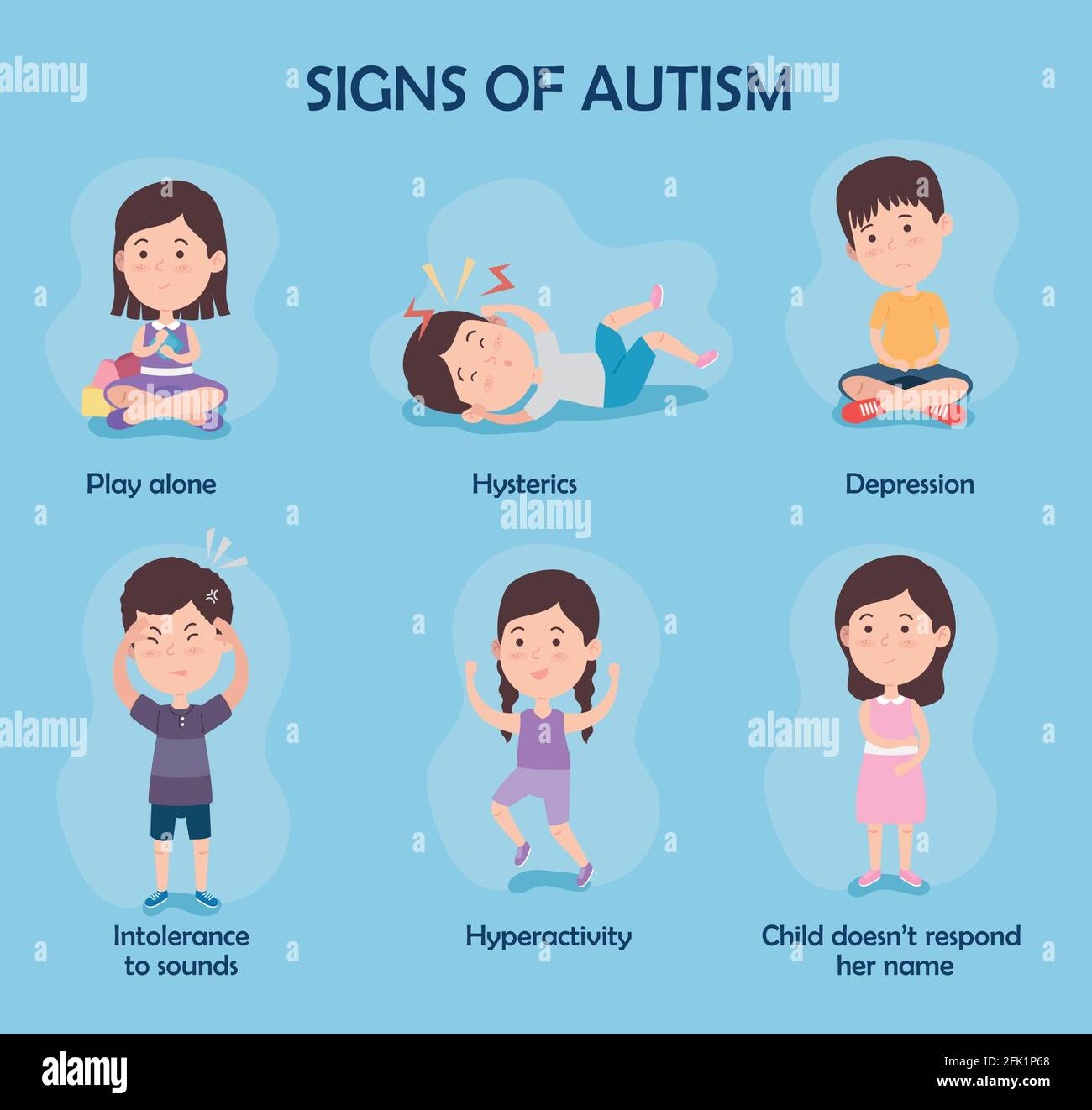 six signs of autism Stock Vector Image & Art Alamy