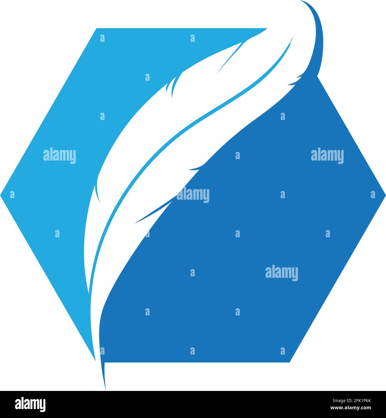 Feather pen write sign logo template app icons Stock Vector