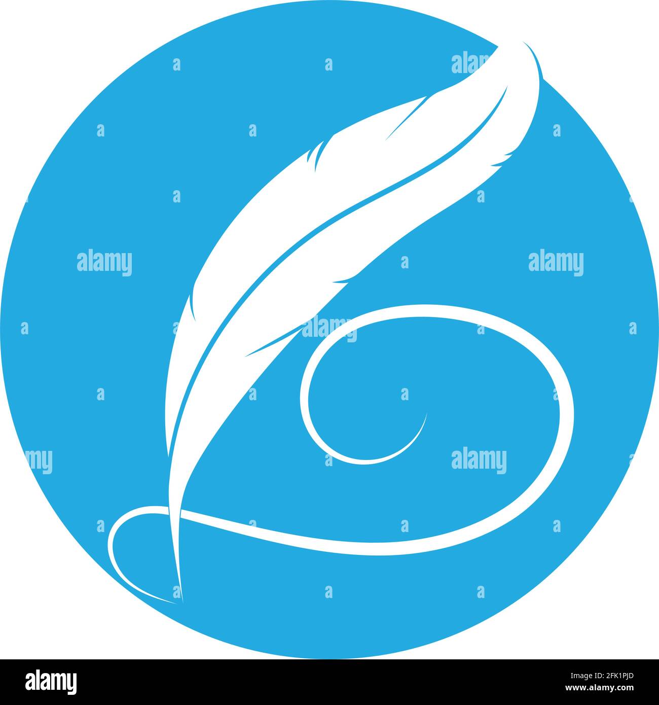 Feather pen write sign logo template app icons Stock Vector