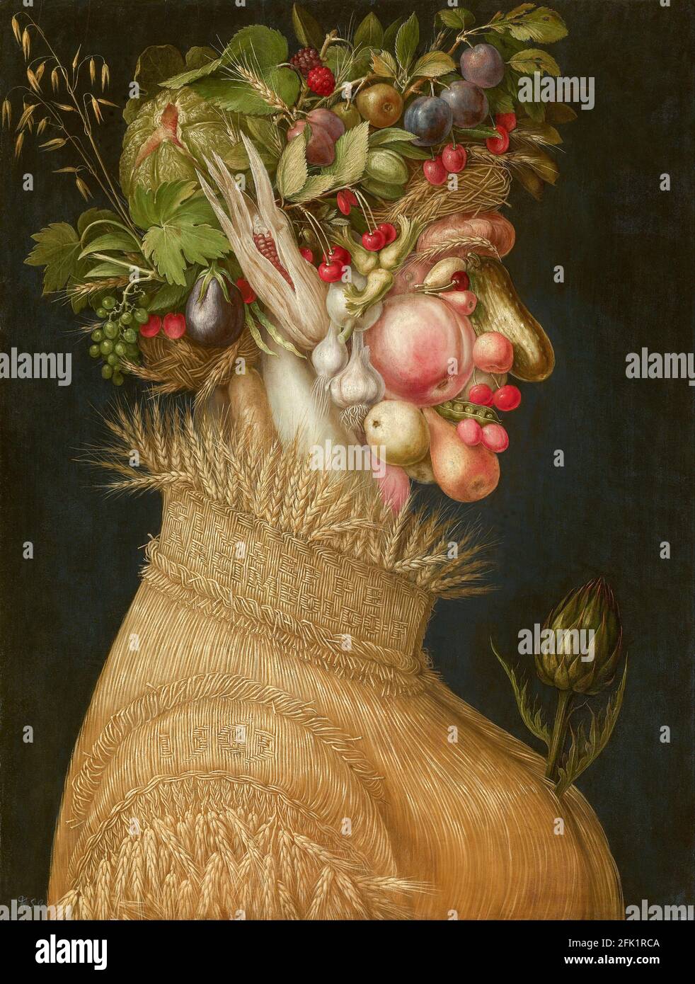 Giuseppe Arcimboldo, The Summer, 1563, oil on panel, Art History Museum, Vienna, Austria Stock Photo