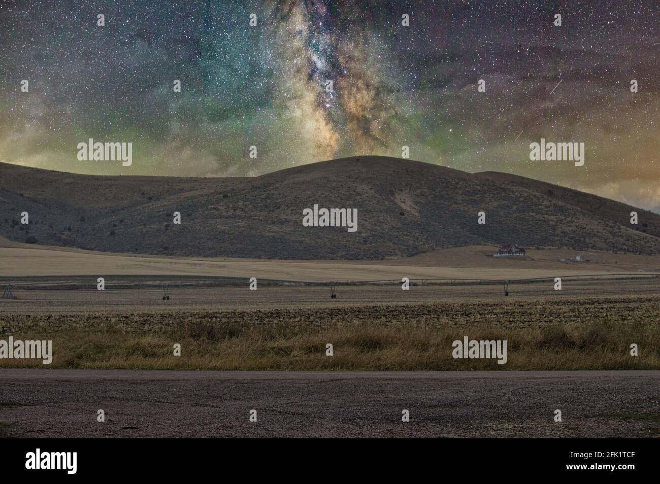 Milky Way in a starry night sky above mountains Stock Photo - Alamy
