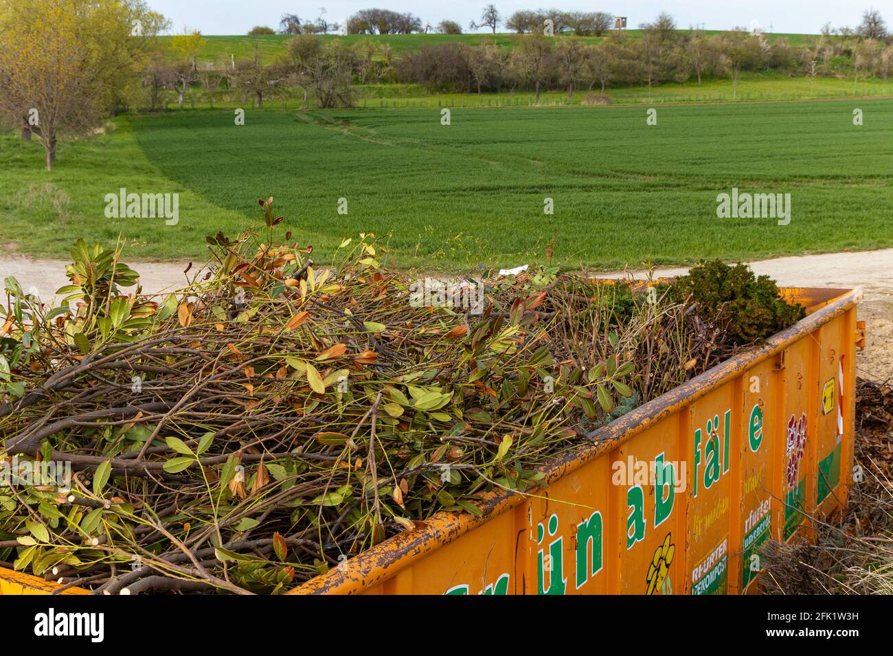 container with garden waste Stock Photo Alamy