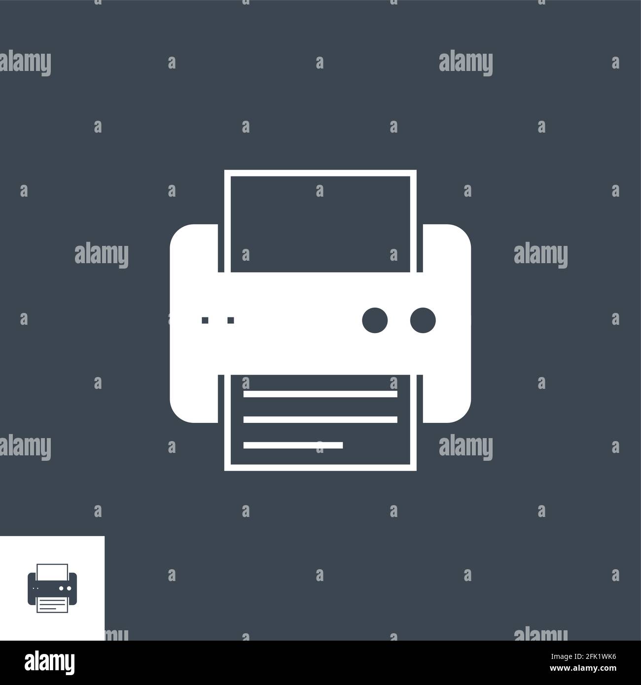Printer related vector glyph icon. Stock Vector