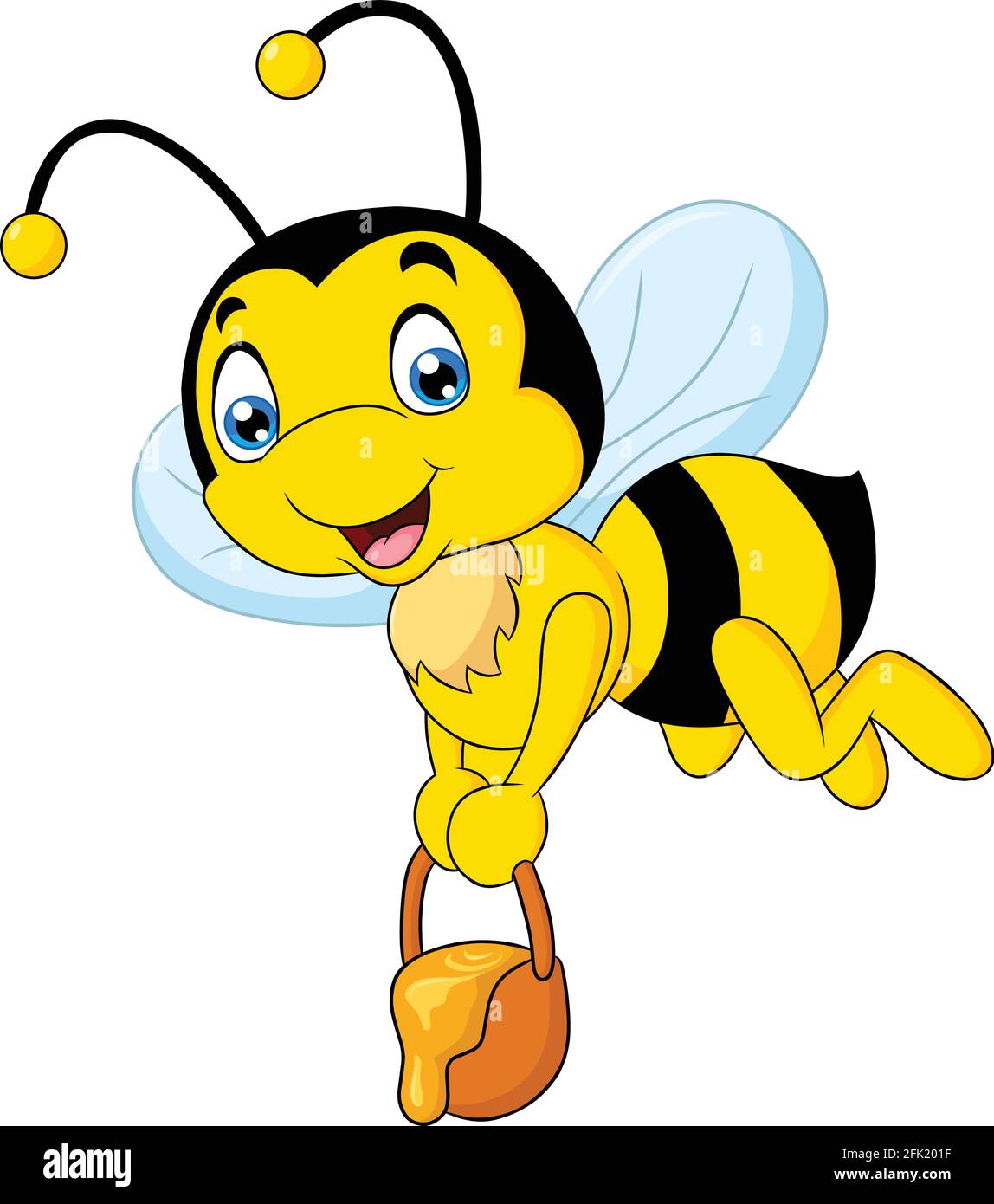 Cute Honey bee cartoon illustration Stock Vector