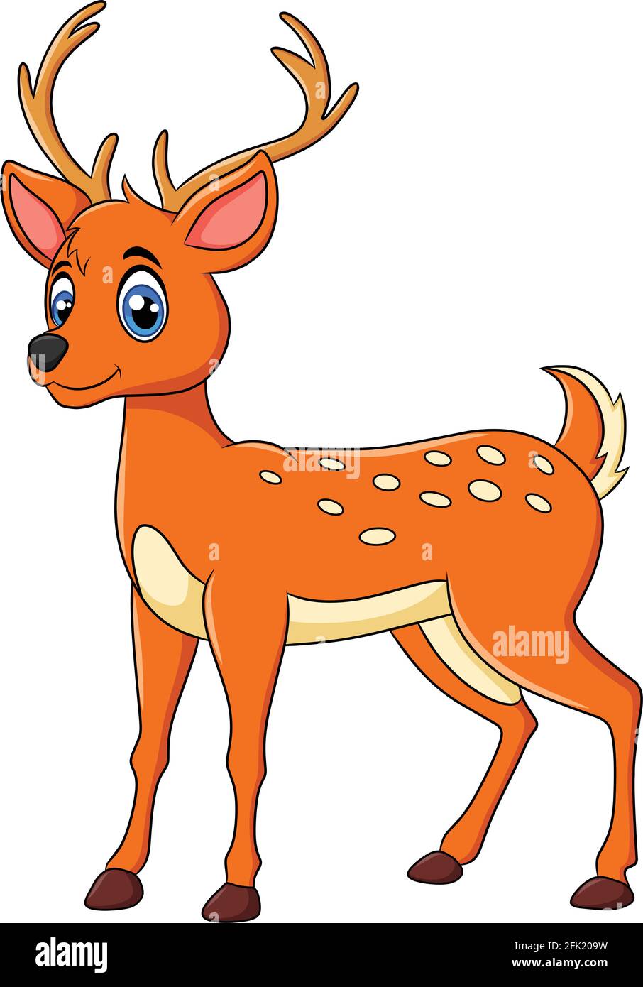 Cute Deer animal cartoon illustration Stock Vector Image & Art - Alamy
