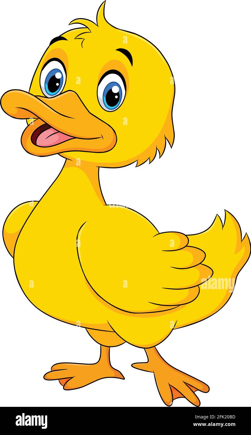 Cute Happy Duck Cartoon illustration Stock Vector Image & Art - Alamy