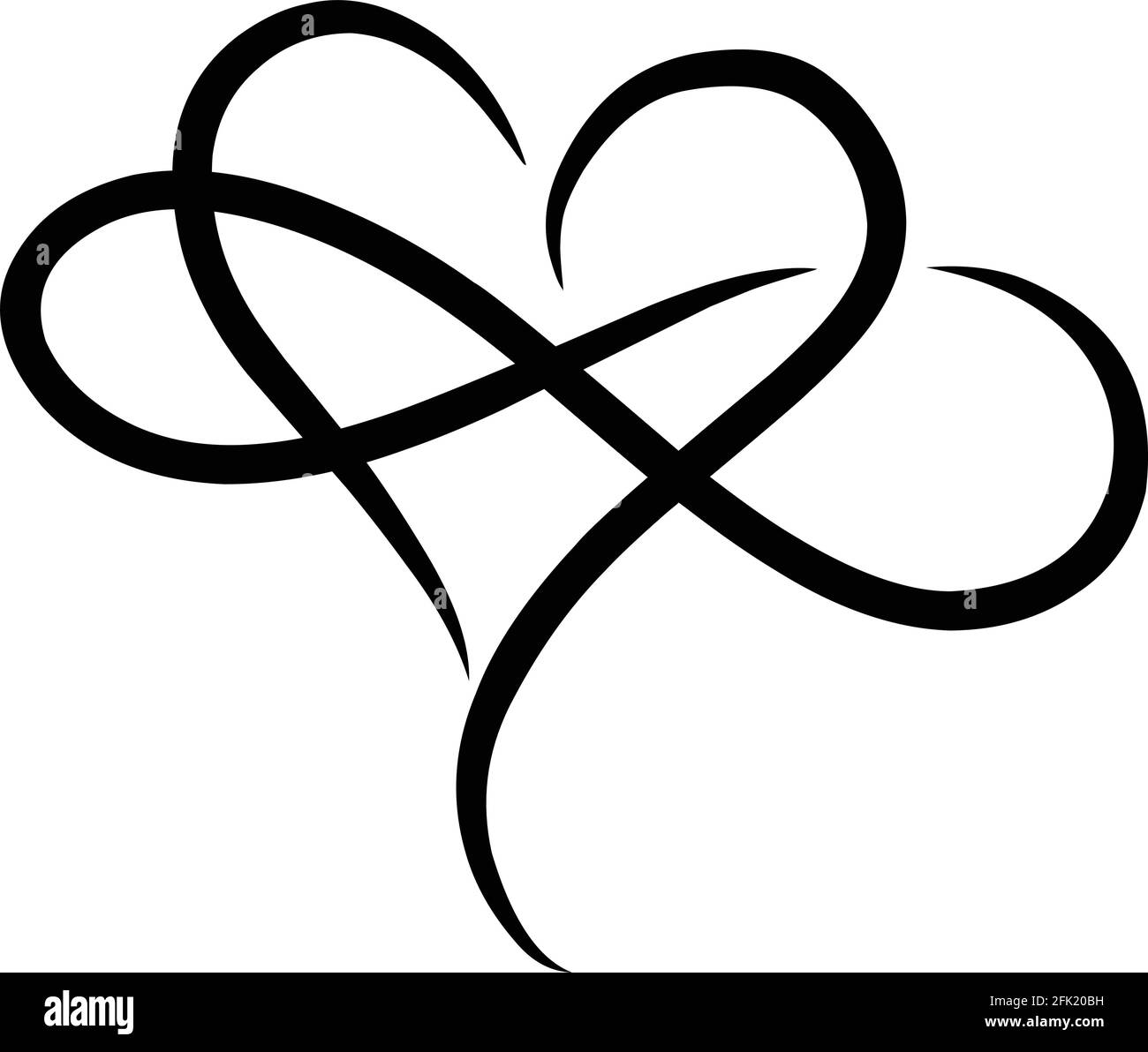 Infinity love design with heart illustration Stock Vector