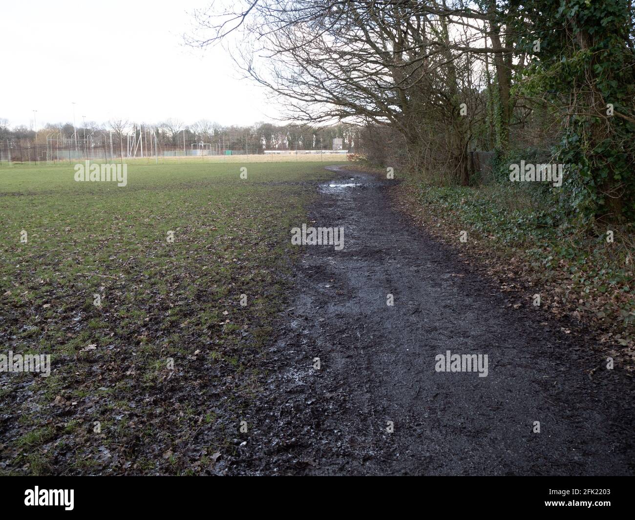 Path in Wythenshawe Park early 2021 Stock Photo