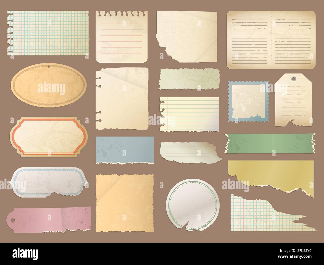 vintage paper retro scrapbook sticker scratched design elements for retro diary vector textured blank paper stock vector image art alamy