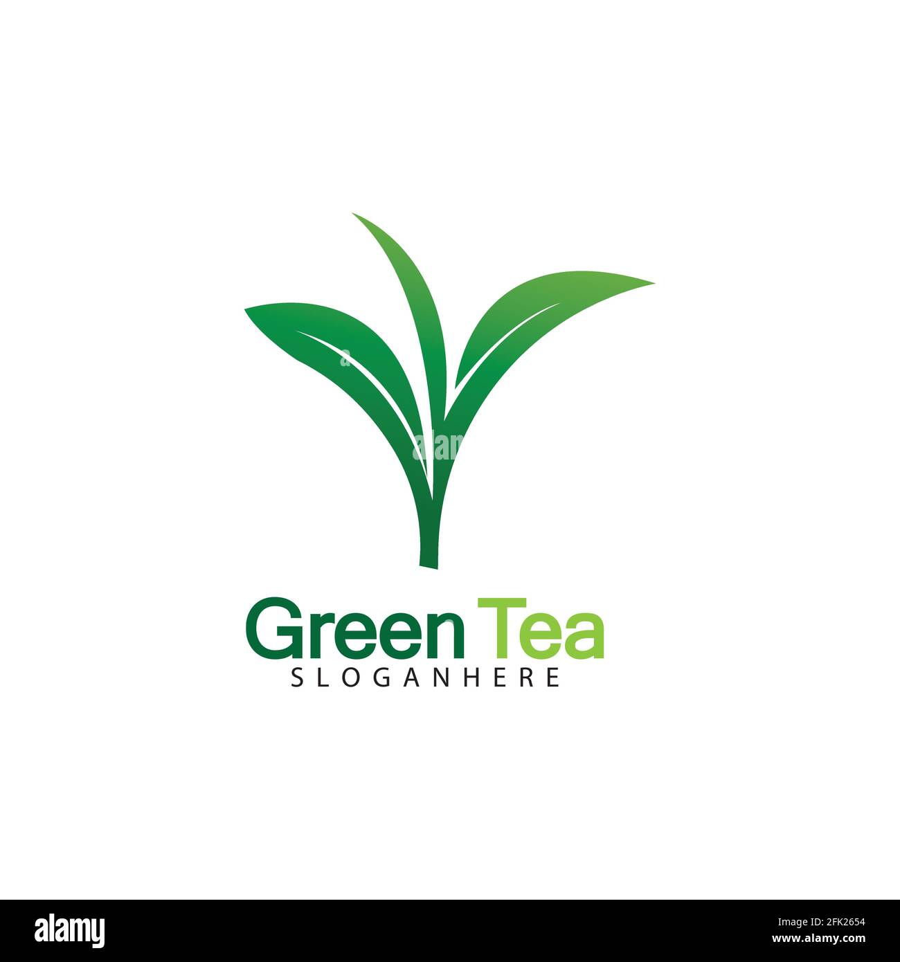 Green Tea With Leaf Logo