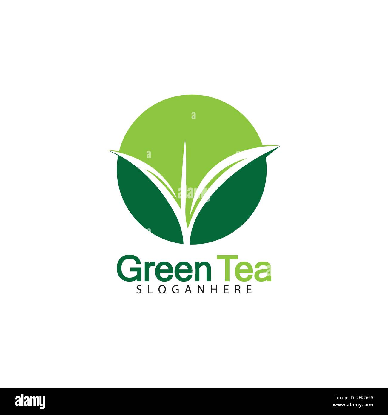 Green tea leaf logo vector icon illustration design isolated on white background-vector image Stock Vector