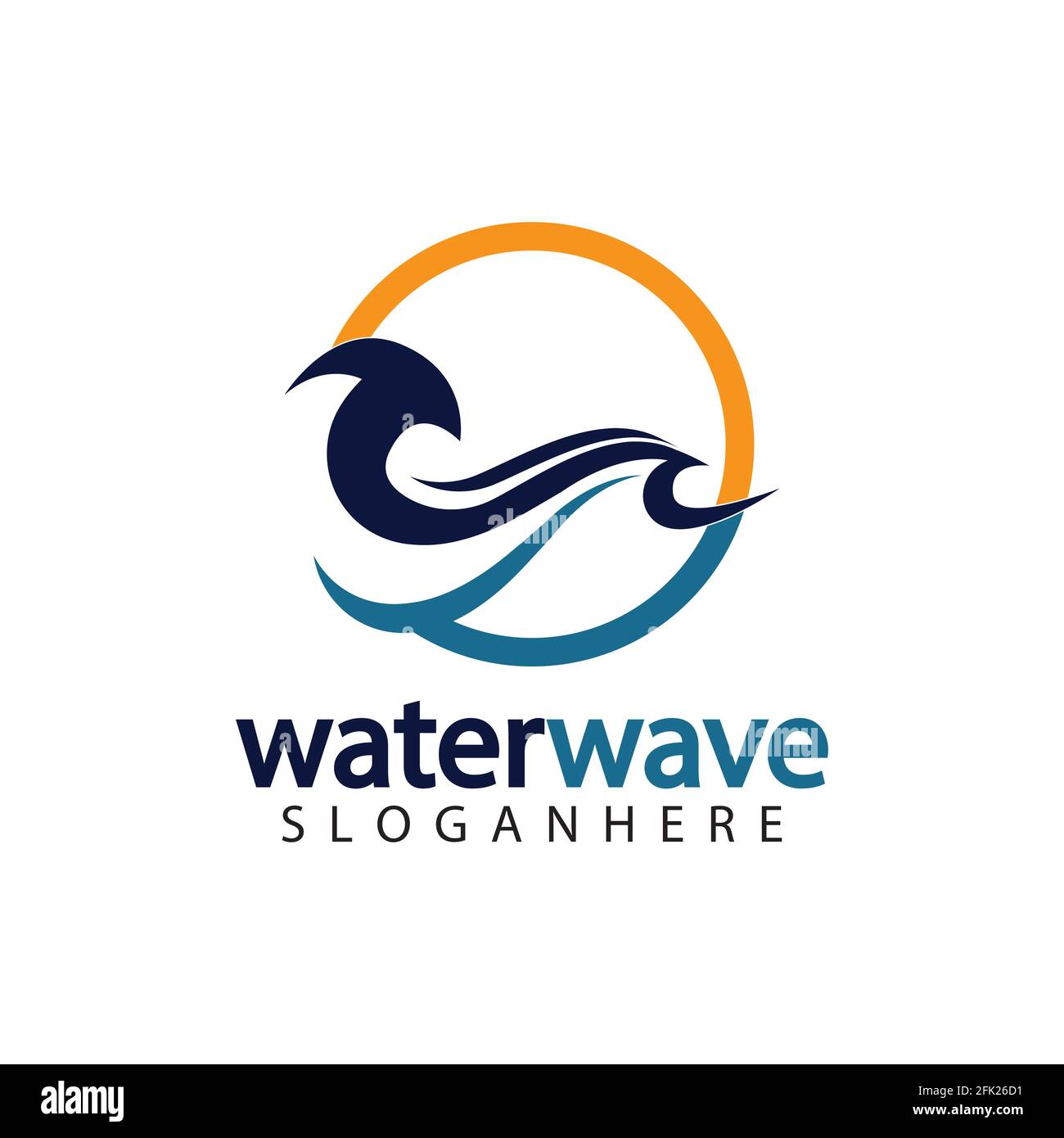 water wave logo design template Stock Vector