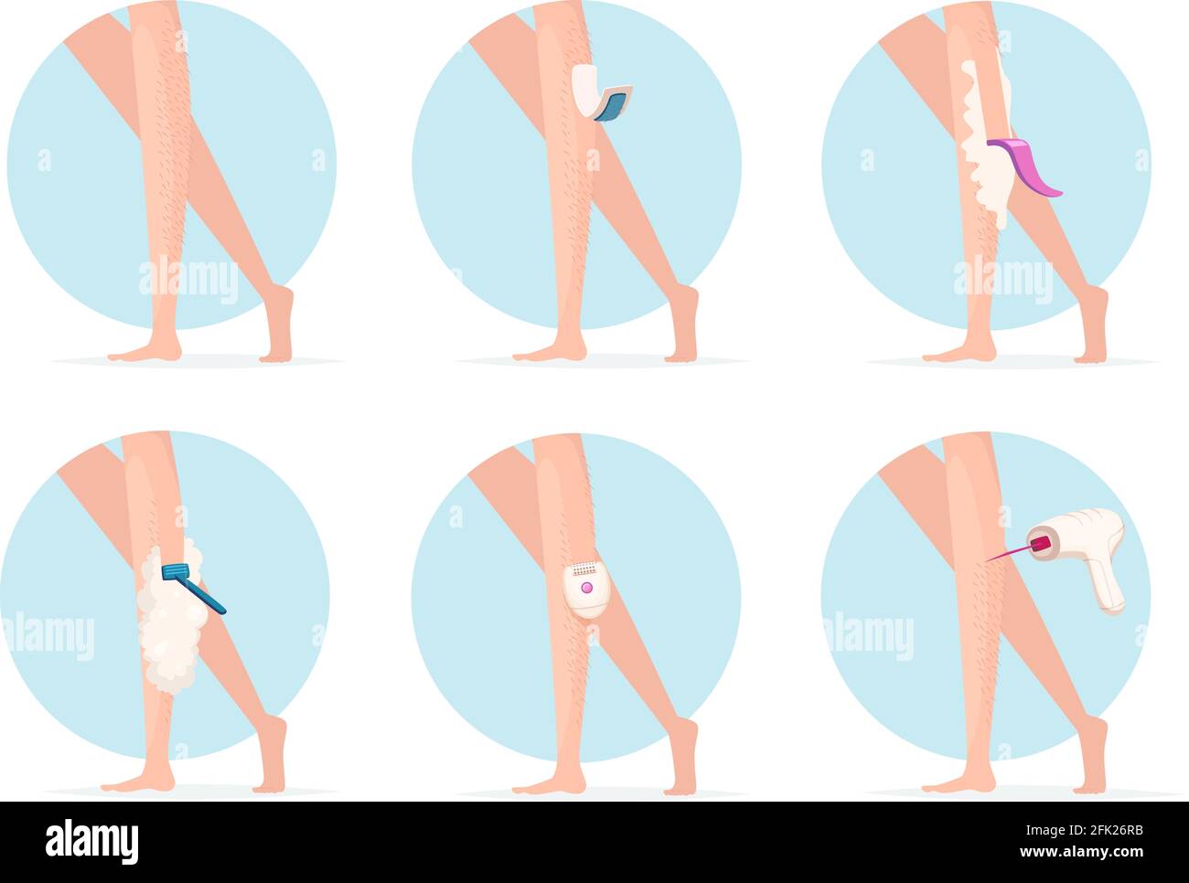 Girl hair removal. Shaving waxing and laser depilation cosmetology