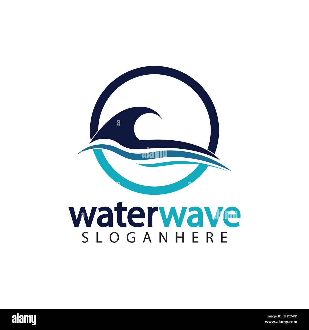 water wave logo design template Stock Vector