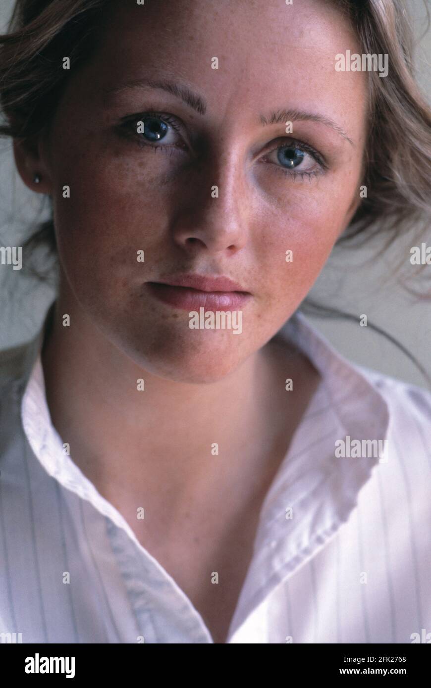 Studio portrait of young woman. Stock Photo