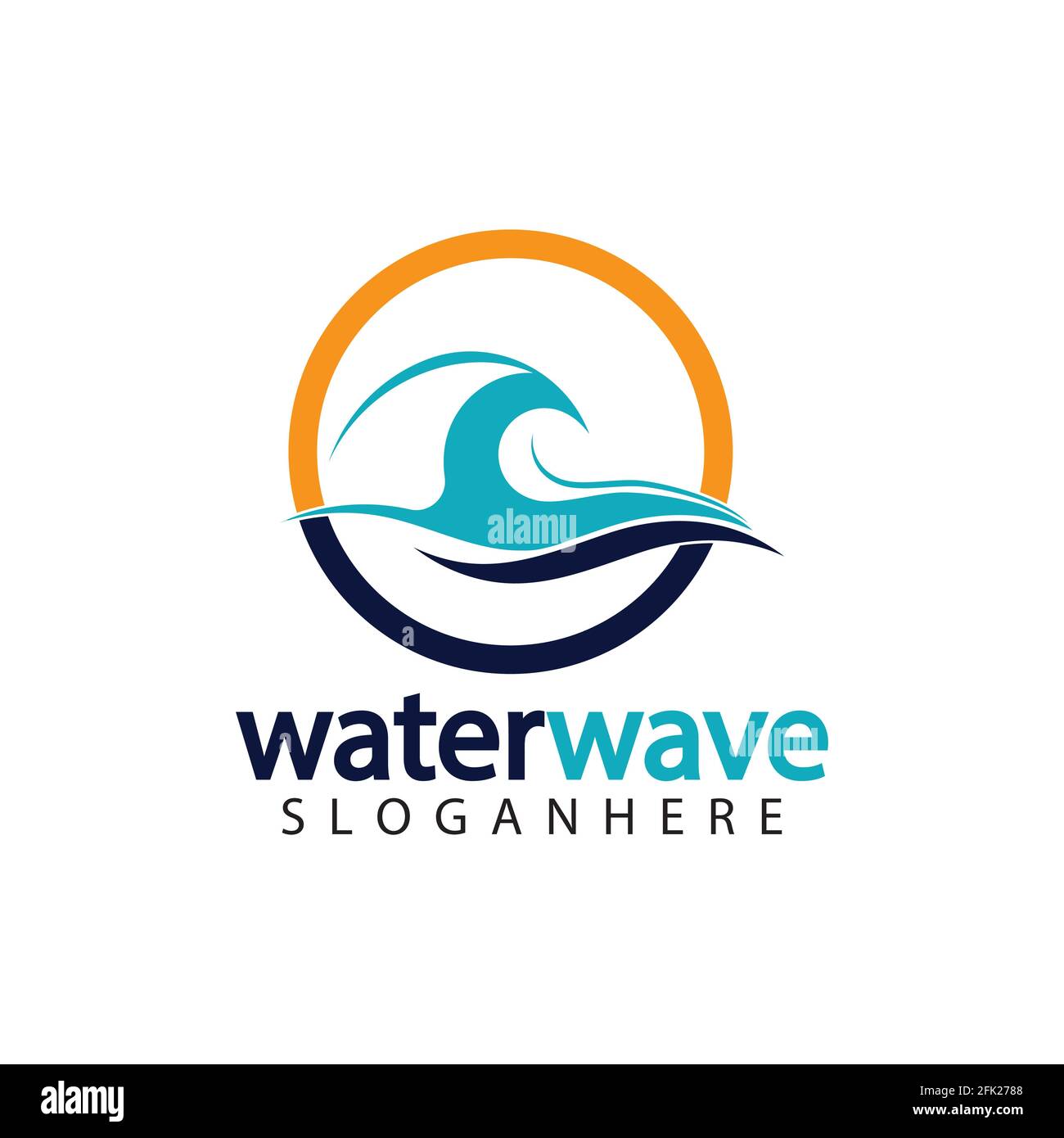 water wave logo design template Stock Vector