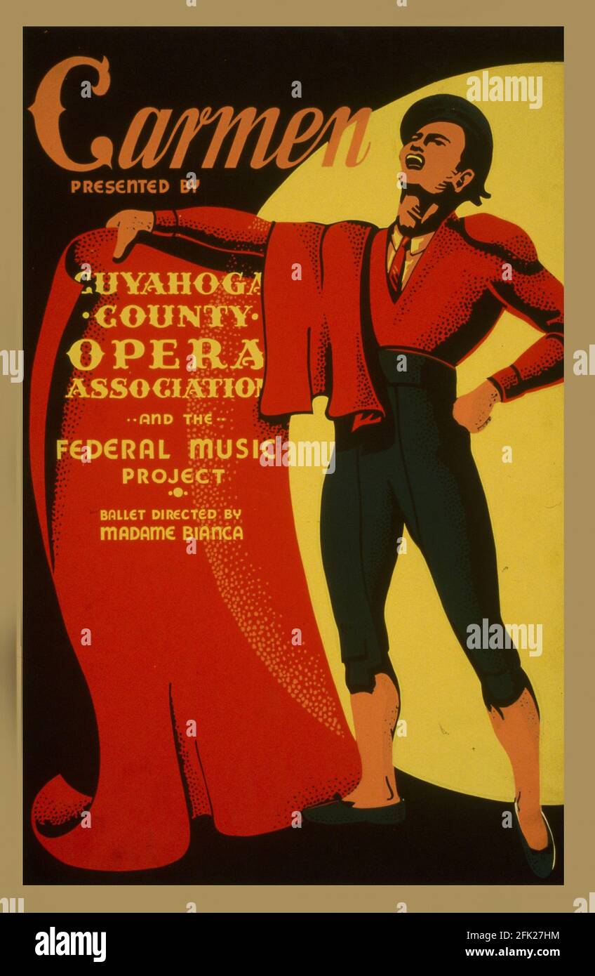 A vintage poster for Bizet's Carmen opera Stock Photo Alamy