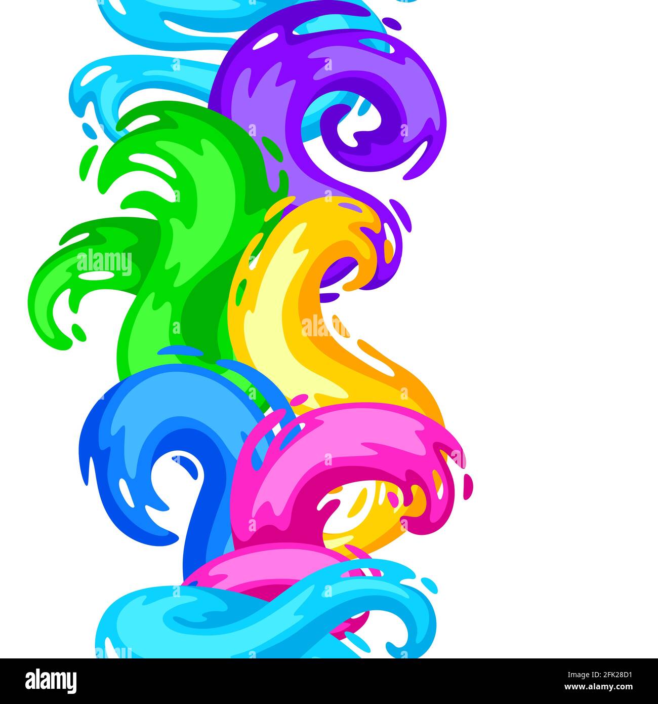 Seamless pattern with colored swirls or paint blots. Stock Vector