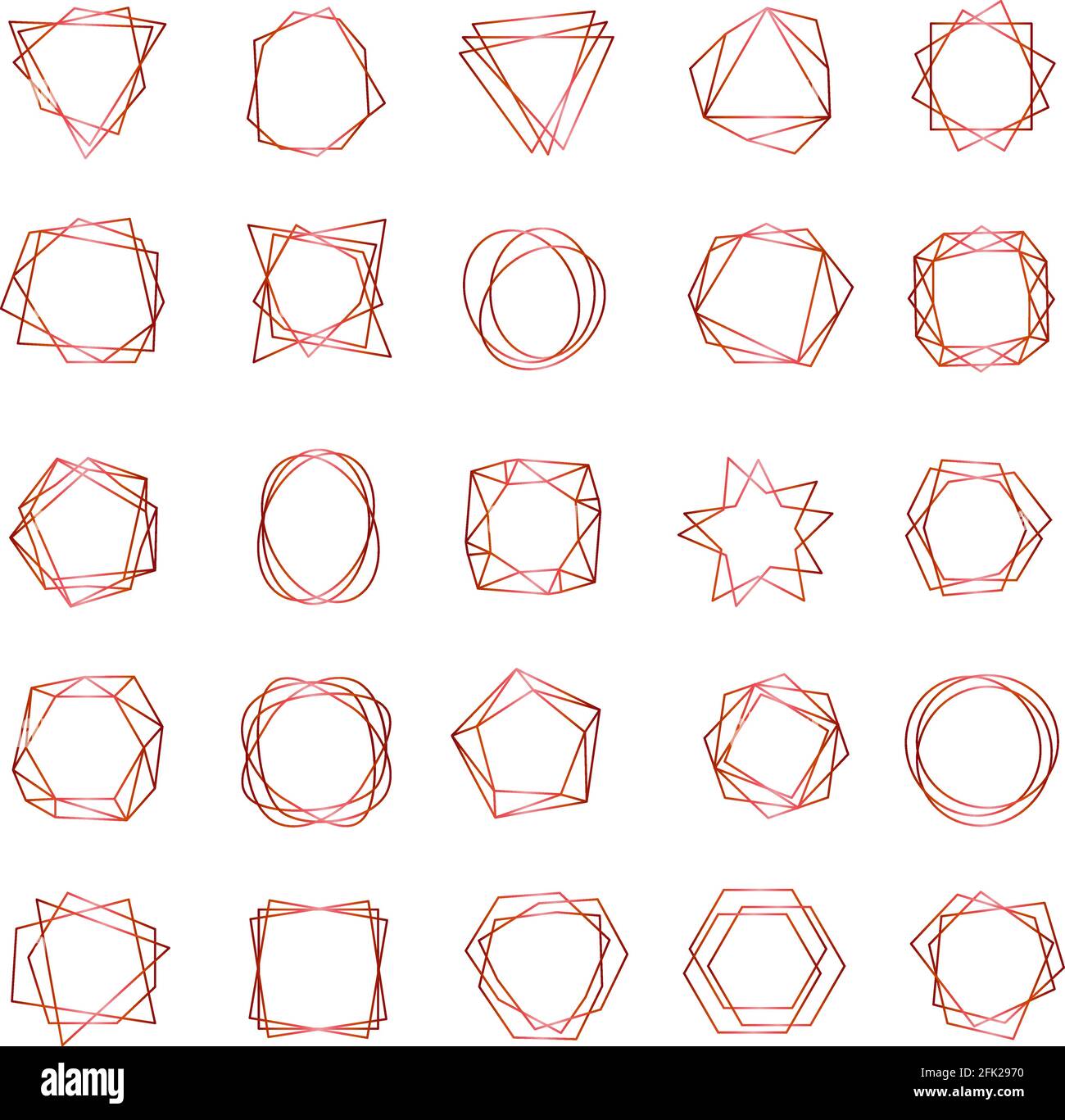 Geometrical frames. Abstract polygonal shapes elegant borders wedding ...
