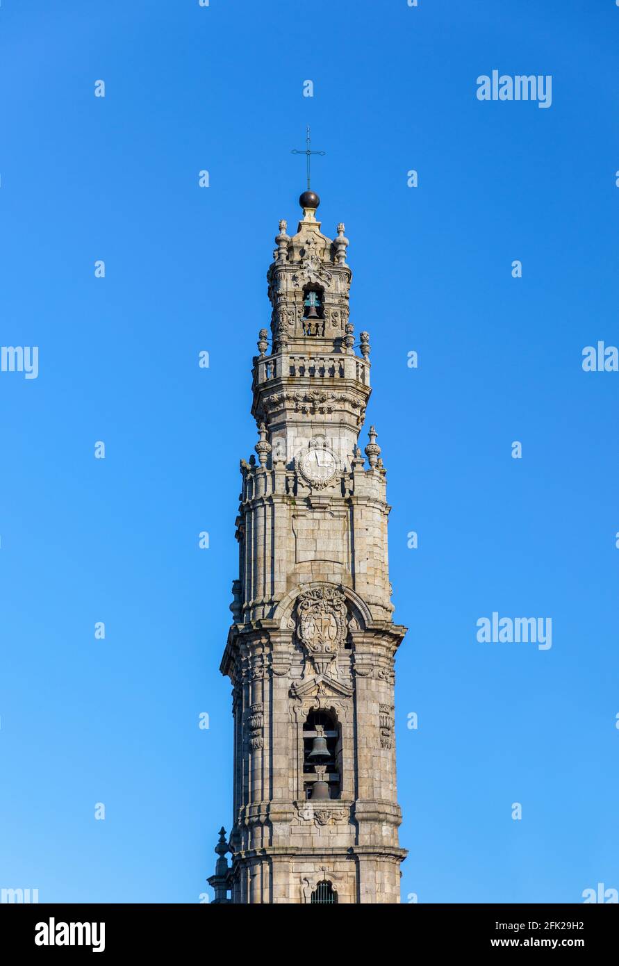 Clerigos tower (Torre dos Clerigos) in Porto (Portugal) Stock Photo