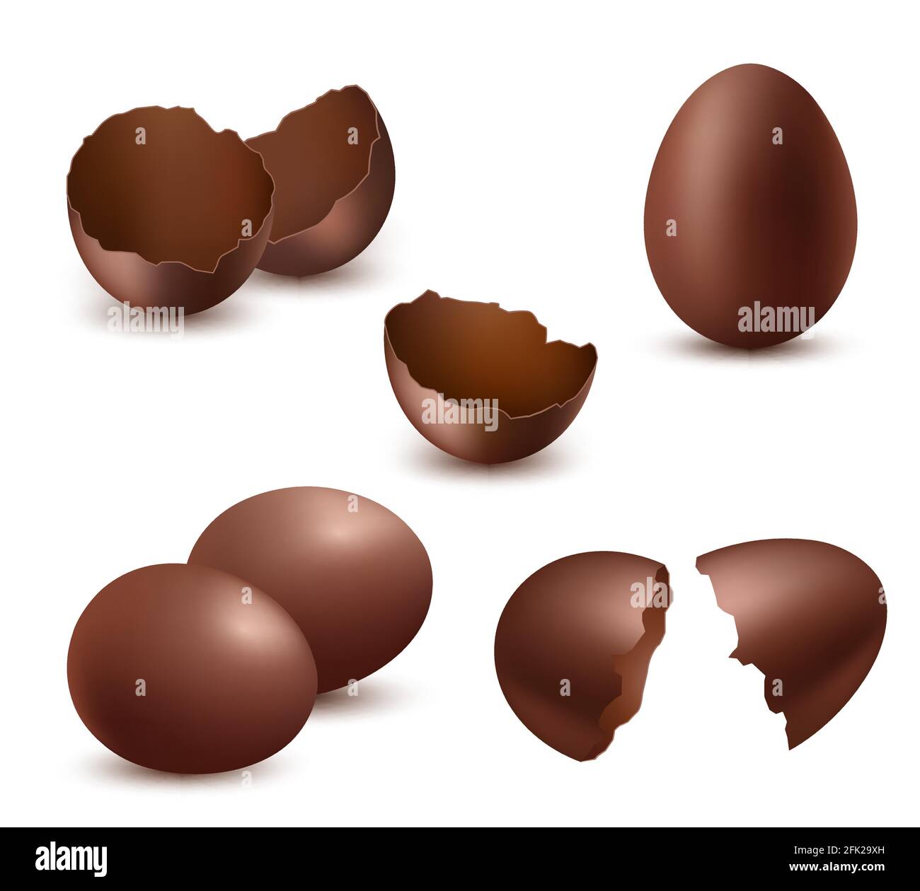 3d broken chocolate egg easter symbol Royalty Free Vector