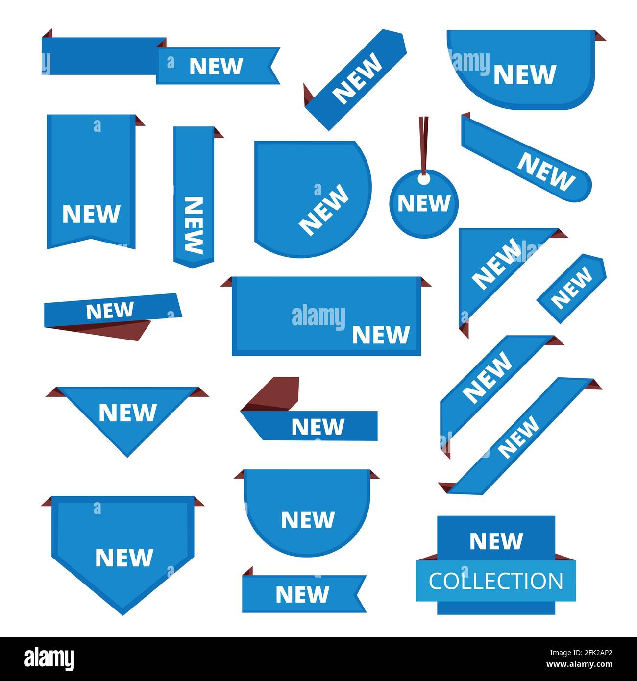 Corner labels. Promotional sticker tab bar for merchandise market sales tags new information vector set Stock Vector