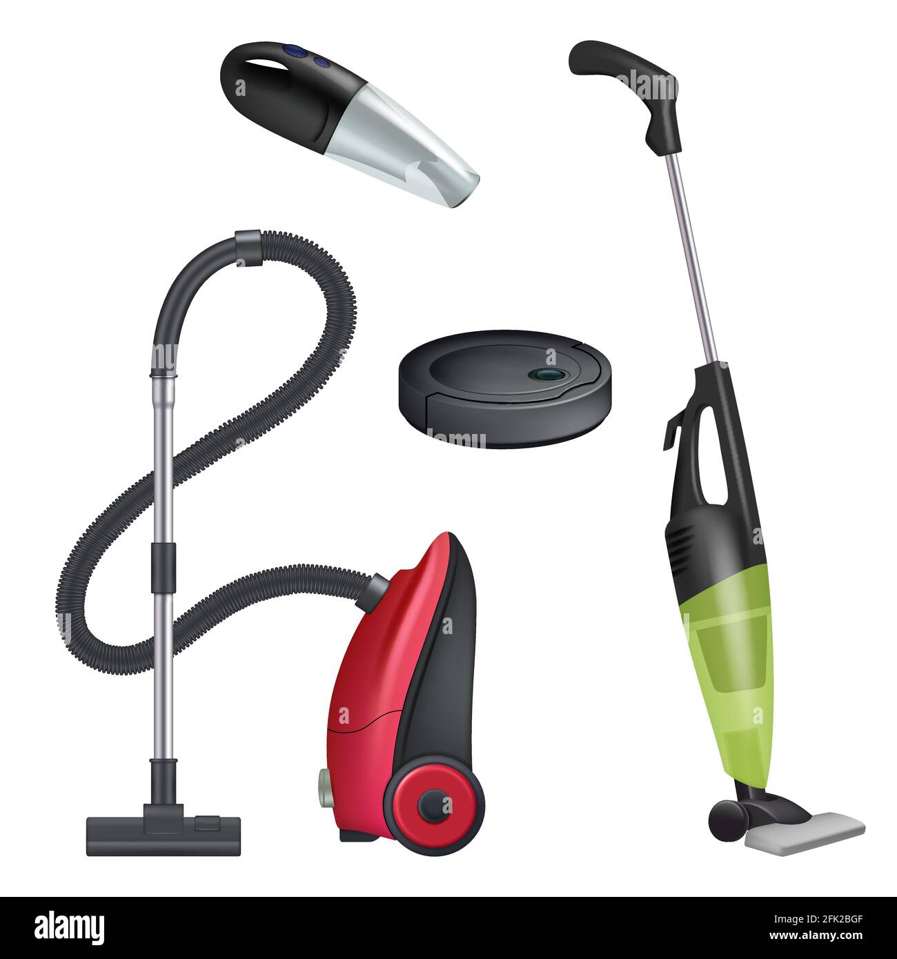 Vacuum cleaner. Realistic equipment for cleaning service modern