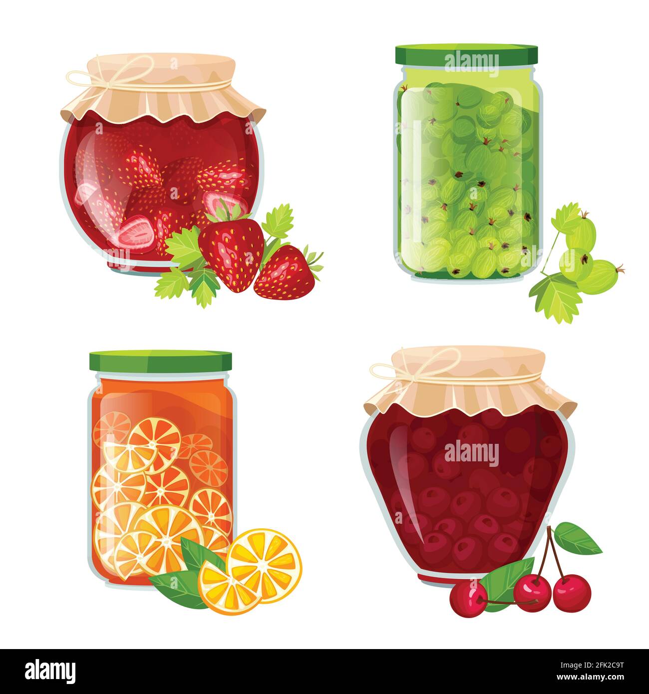 Jam jars. Marmalade sugar healthy fruits dessert in pot jamming