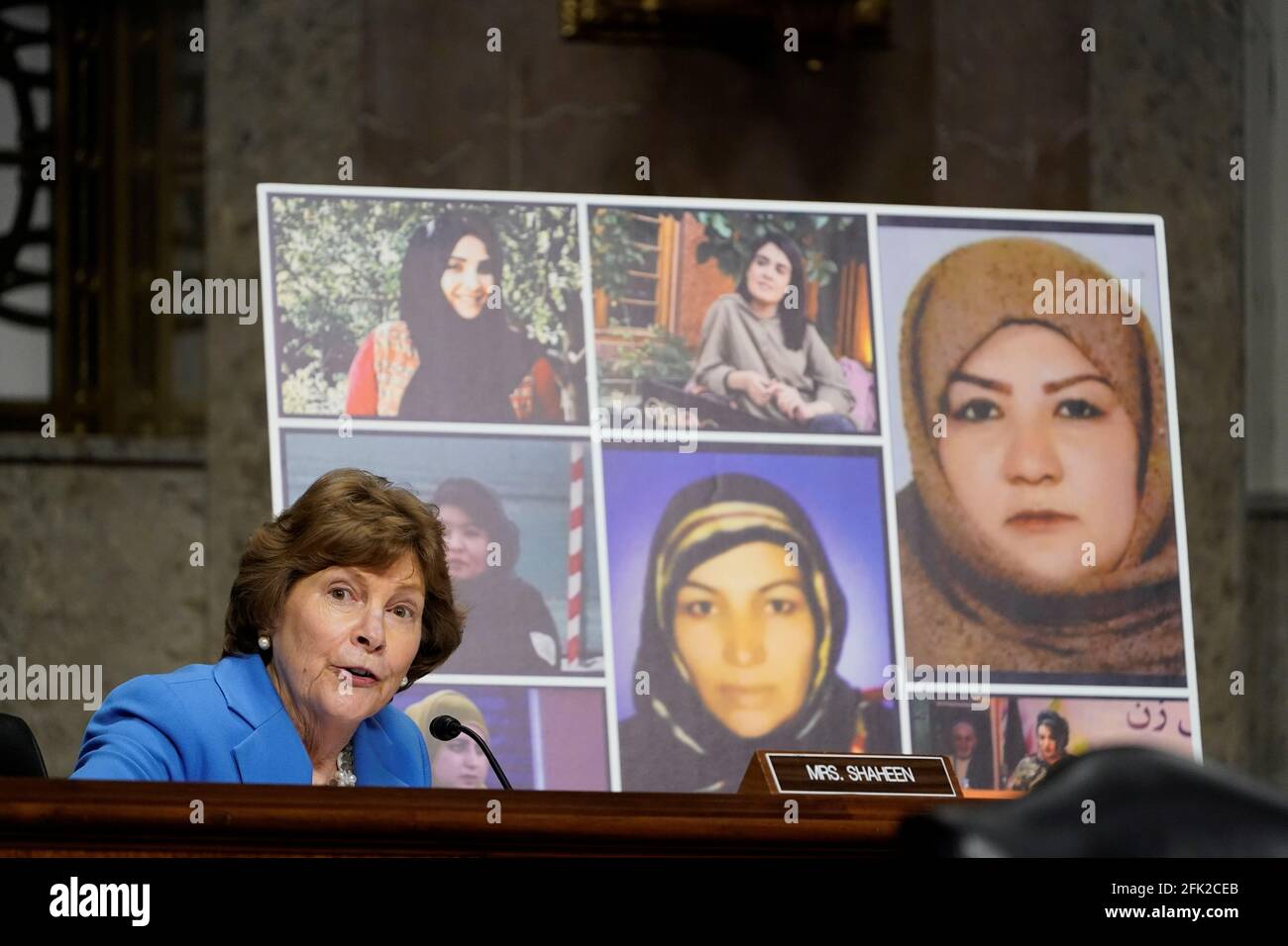 U S Senator Jeanne Shaheen D Nh Talks About Women In Afghanistan Including The Seven Pictured Women Who Were Killed In Afghanistan As She Questions Zalmay Khalilzad Special Envoy For Afghanistan Reconciliation During A