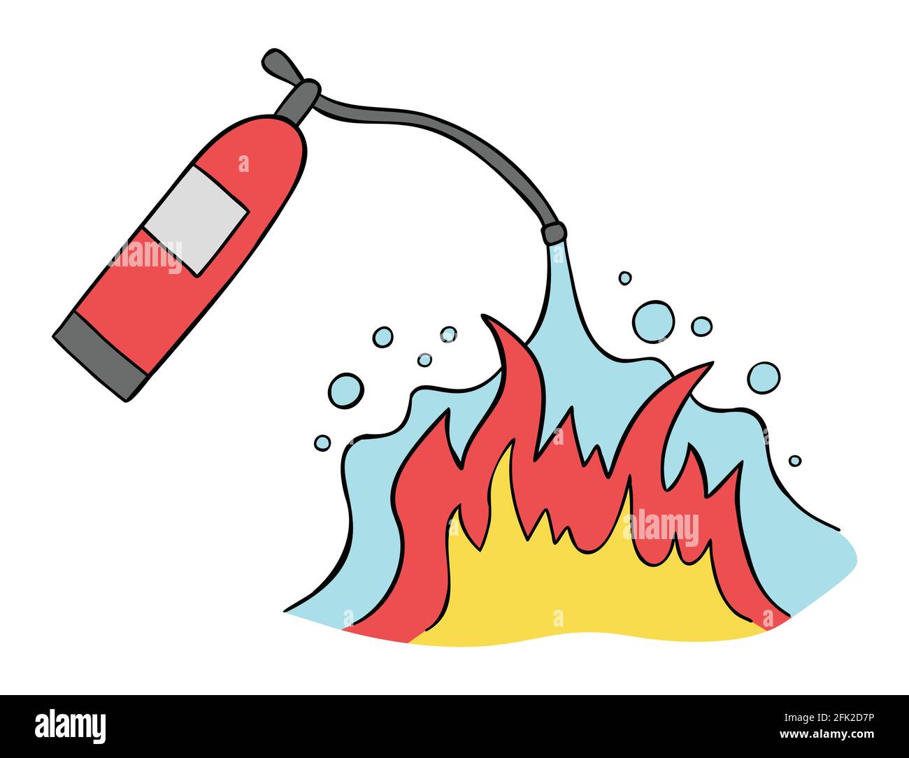 Cartoon vector illustration of fire extinguisher and fire extinguishing. Colored and black outlines Stock Vector Image & Art - Alamy Cartoon vector illustration of fire extinguisher and fire extinguishing. Colored and black outlines Stock Vector Image & Art - Alamy