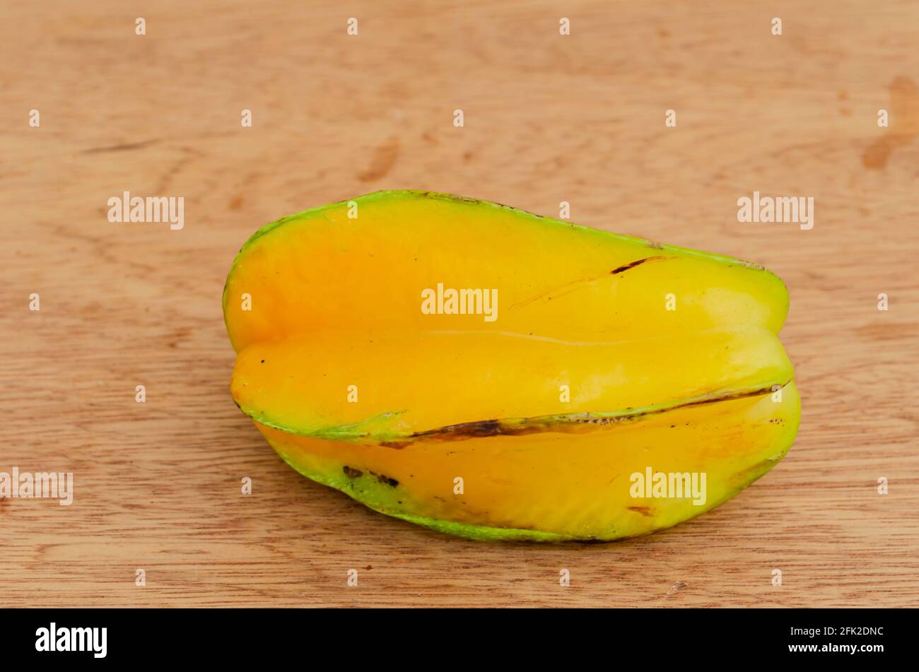 Elongated Ripe Star Fruit Stock Photo