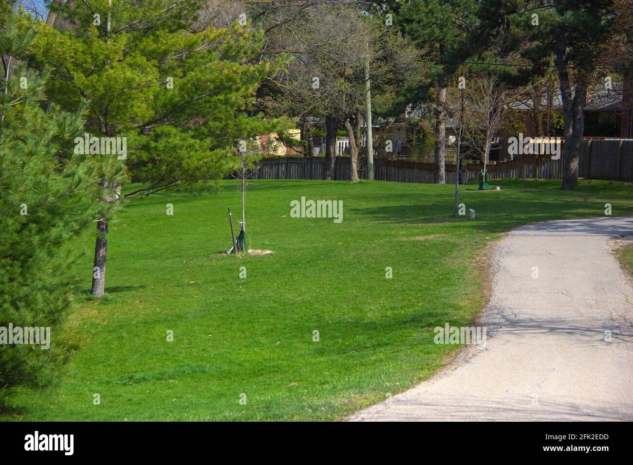 View of a suburban park Stock Photo