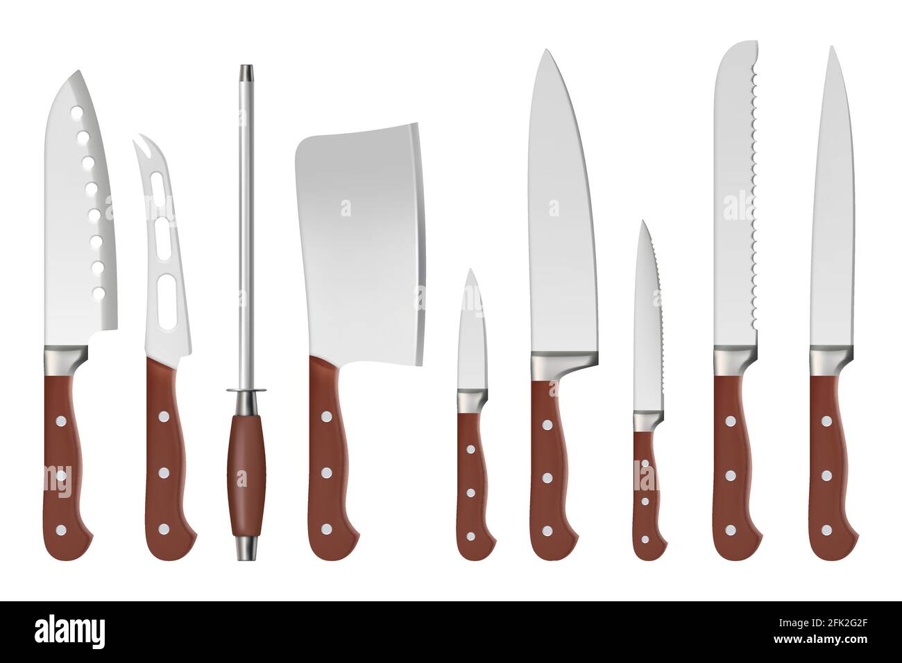 Set Butcher Meat Knives Butcher Shop Stock Vector (Royalty Free) 795752443