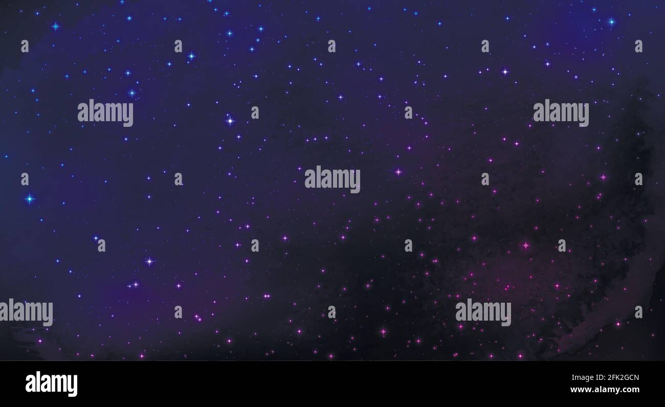 Night shining starry sky background. Vector Illustration Stock Vector