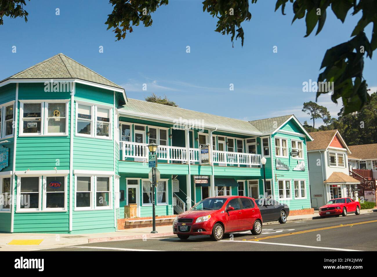 restaurant and shops in Cambria, California Stock Photo Alamy