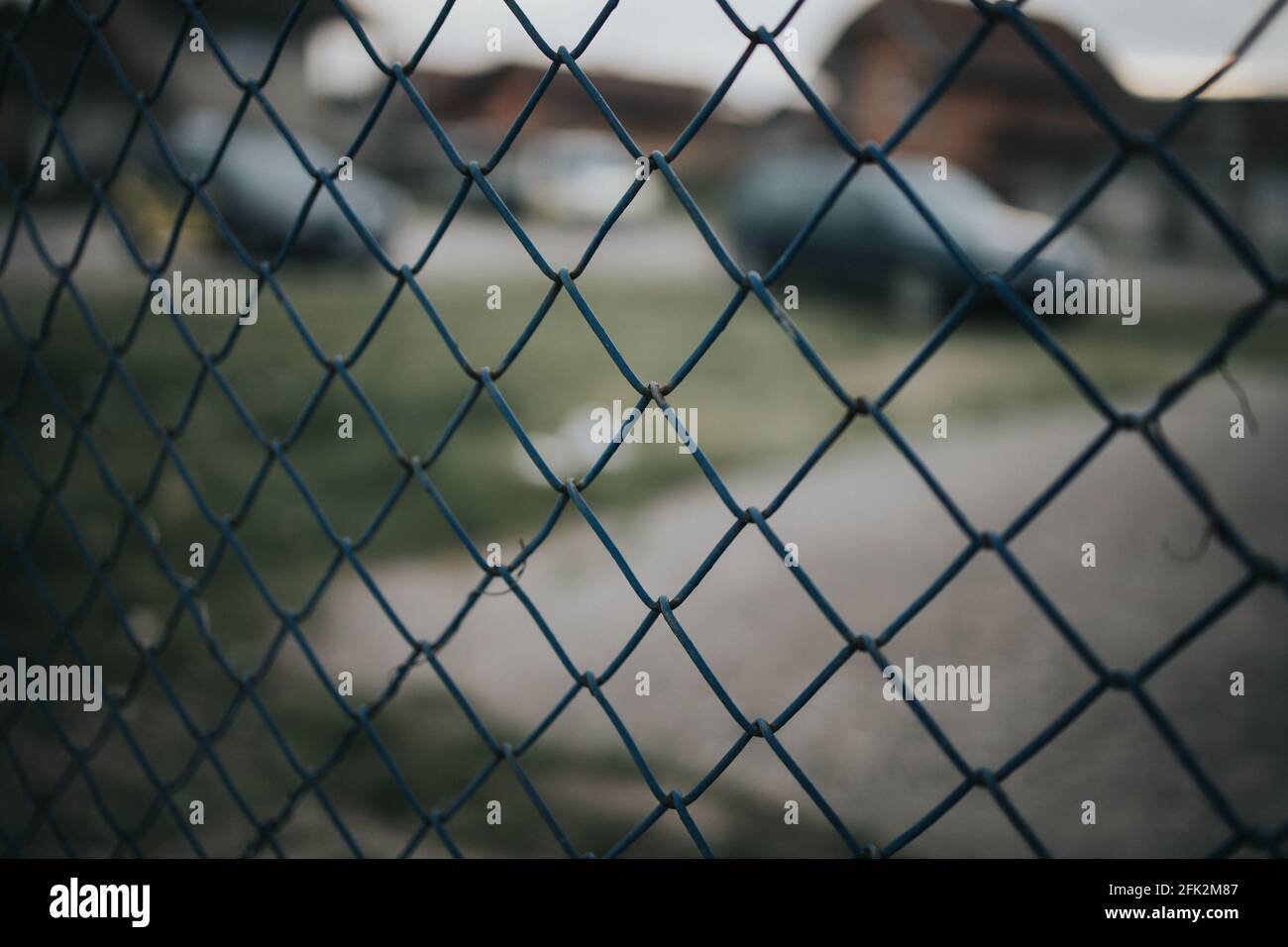 Selective focus of a mesh fence Stock Photo - Alamy