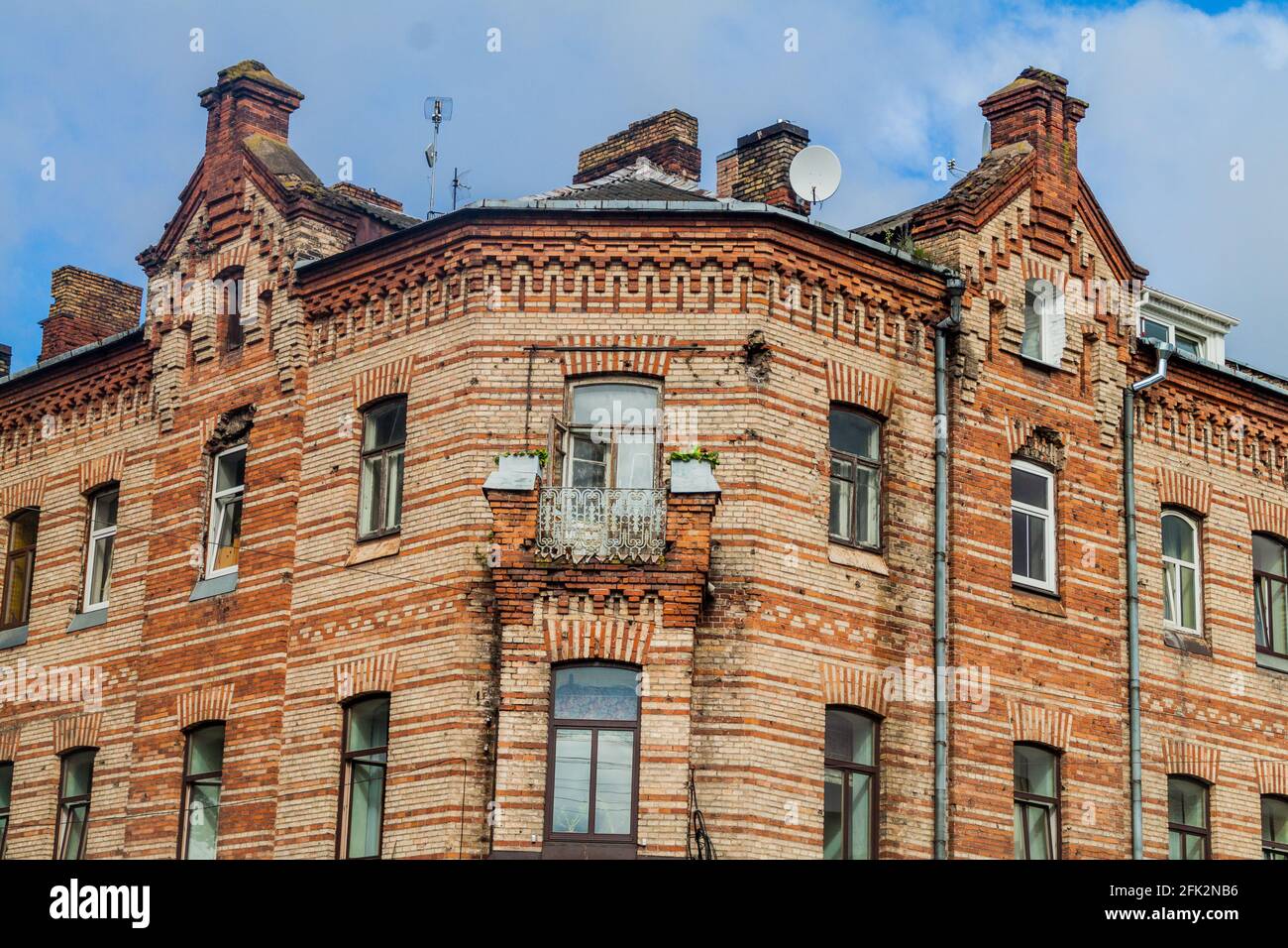 Old brick house in Vilnius, Lithuania Stock Photo