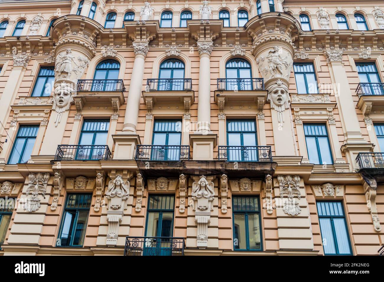 Jugendstil Art Nouveau building in Riga, Latvia Stock Photo - Alamy