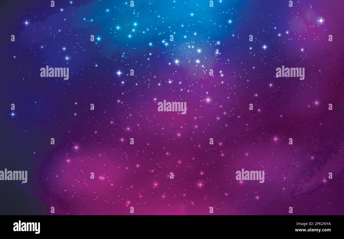 Night shining starry sky background. Vector Illustration Stock Vector