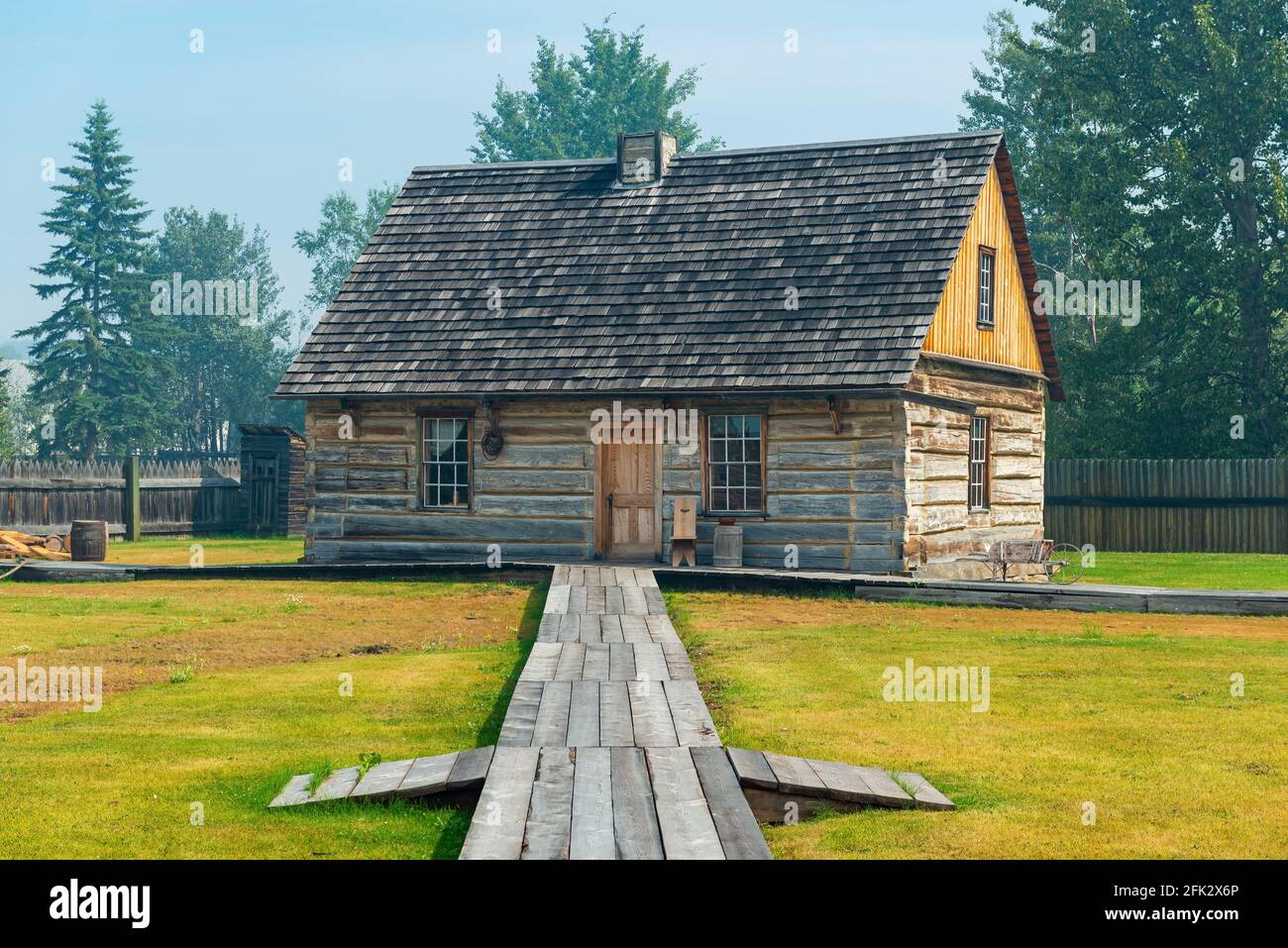 Pioneer housing of Fort Saint James fur trading post, British Columbia, Canada. Stock Photo