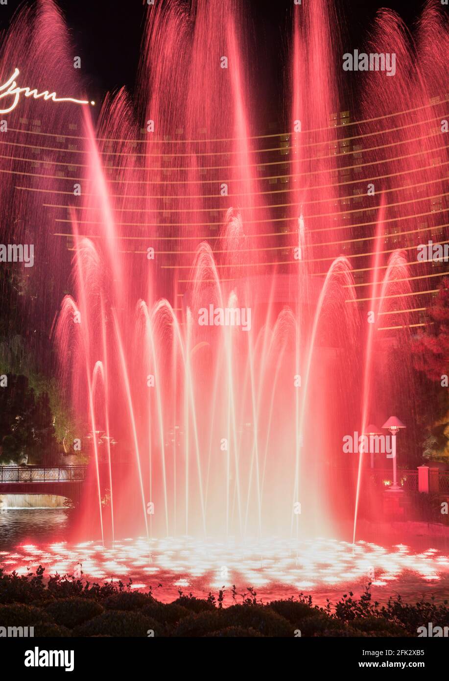 Wynn Dancing Fountain, Las Vegas, NV Stock Photo