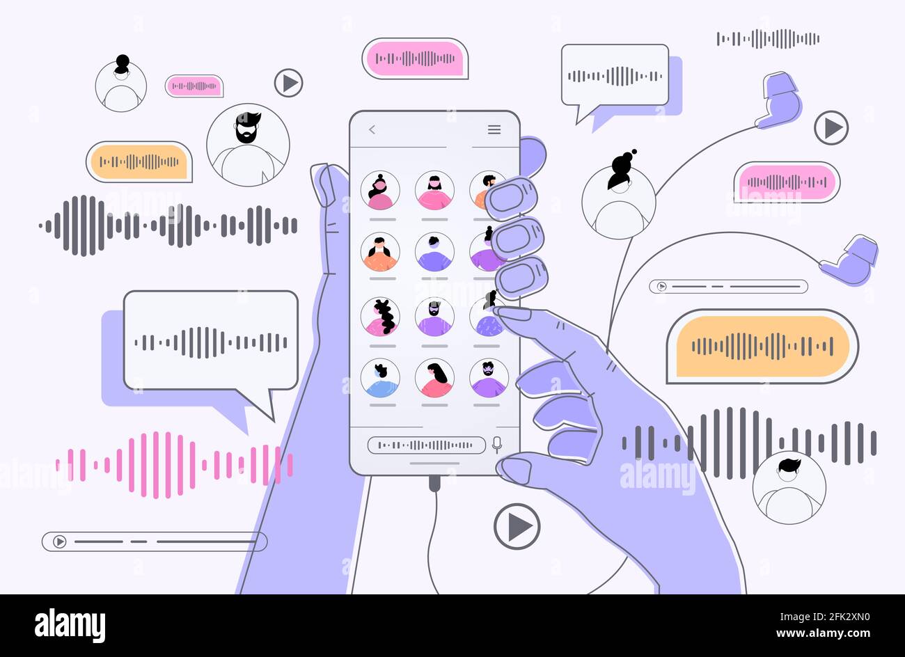 Using Audio Messages Voice messages recognition concept Stock Vector Images - Alamy