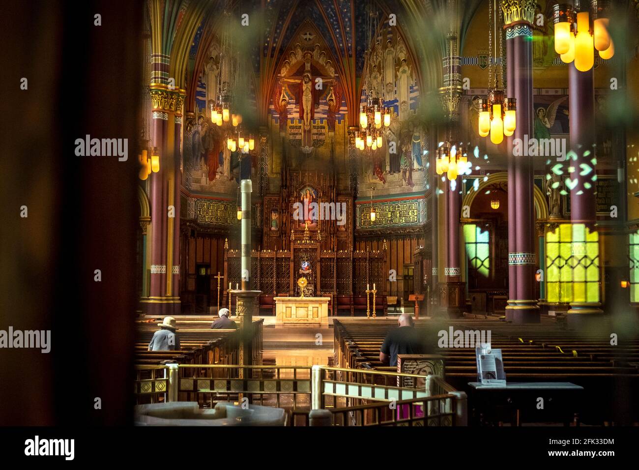 Interior of the Cathedral of the Madeleine, Salt Lake City, Utah, USA Stock Photo
