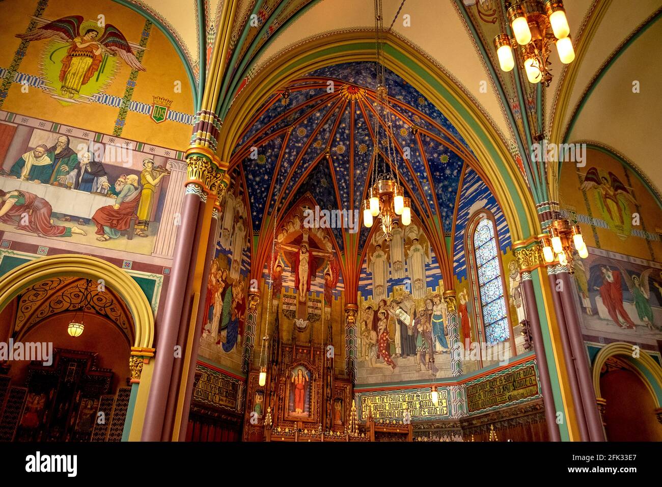 Interior of the Cathedral of the Madeleine, Salt Lake City, Utah, USA Stock Photo